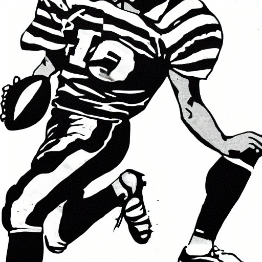 Football Player Clip Art Black And White