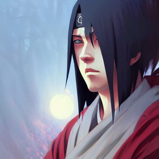 prompthunt: itachi uchiha, highly detailed, digital painting