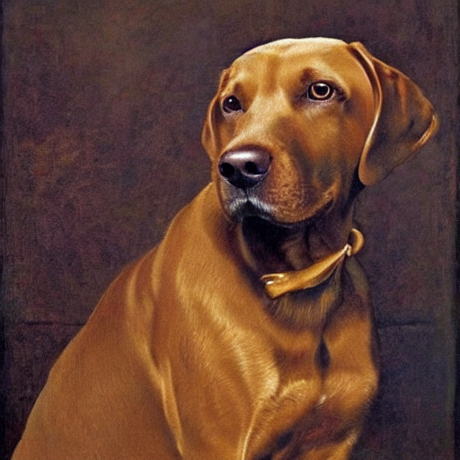 prompthunt: a brown labrador dog sitting wearing a royal suit, renaissance  painting, high quality, high detail, portait