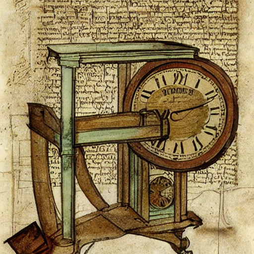 a sketch of a time machine by leonardo da vinci., Stable Diffusion