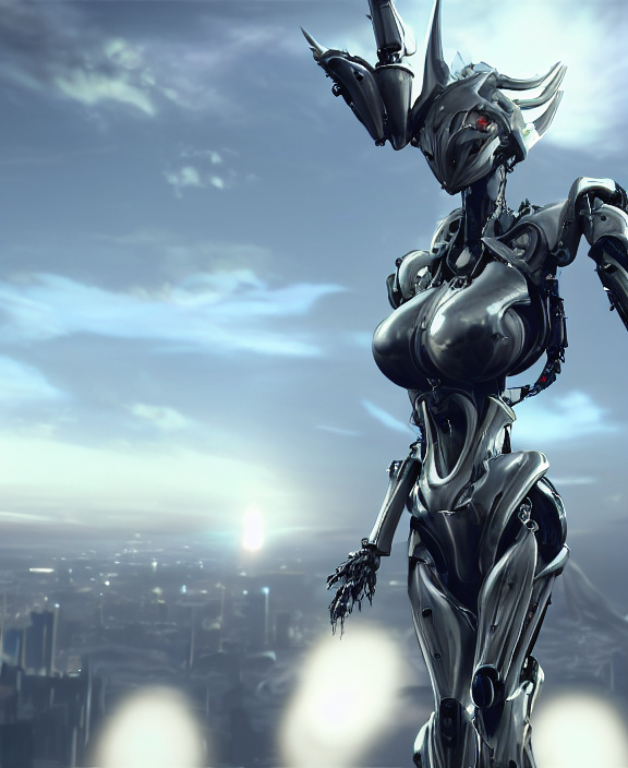 prompthunt: extremely detailed cinematic shot of a giant 1000 meter tall  beautiful stunning hot female warframe, that's an anthropomorphic robot  mecha female dragon, silver sharp streamlined armor, sharp robot dragon  paws, sharp
