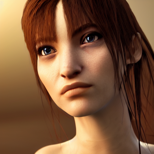 a beautiful avatar with auburn - brown hair from the second life video game : : octane render, unreal engine