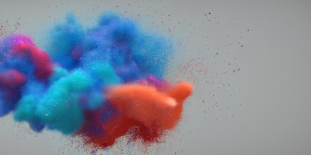 prompthunt colorful powder explosion in the air, houdini redshift