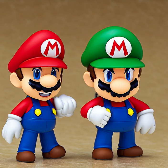 prompthunt: Mario and Luigi, An anime Nendoroid of Mario and Luigi,  figurine, detailed product photo