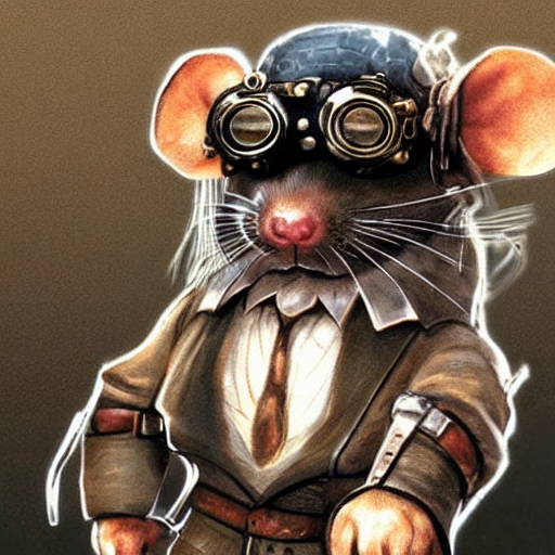 prompthunt: a rat with steampunk googles, from FF7