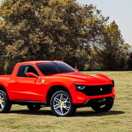 prompthunt ferrari pickup truck, new product design, 4k
