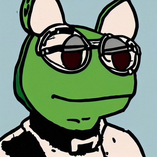 prompthunt: pepe the frog head from 4chan on the body of a cartoon dog ...