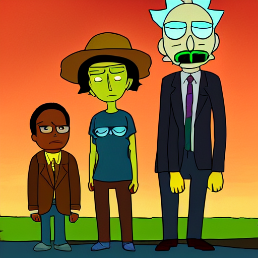 breaking bad crossover with rick and morty, fanart