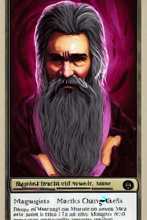 magic the gathering card depicting charles manson, by georgia o'keefe