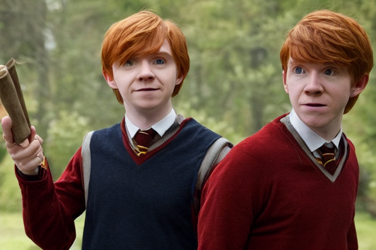 prompthunt: film still Freddy Highmore as Ron Weasley wearing hogwarts  uniform in Harry Potter movie