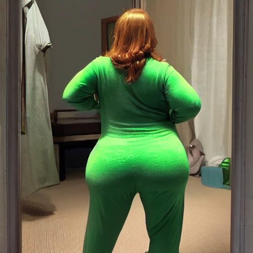 prompthunt: a back behind body of thicc princess fiona wearing green  pajamas, set on night