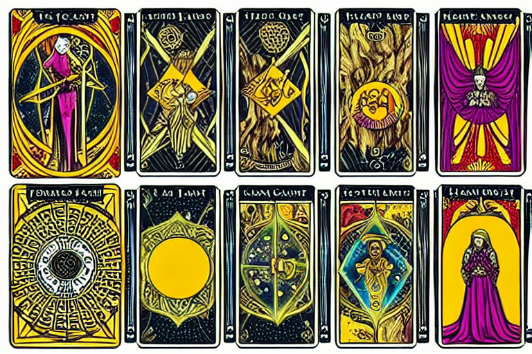 prompthunt: tarot card designs featuring magic gemstones, ornate pattern  borders