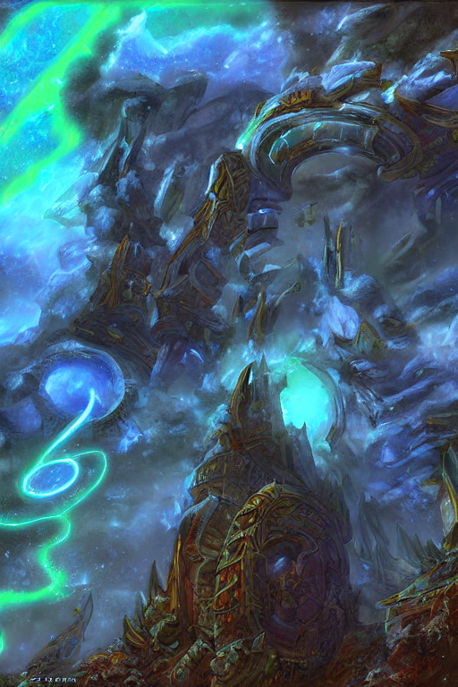prompthunt: digital painting detailed Old Ruins stone cosmic sky from  warcraft by Aurél Bernáth