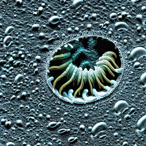 deep ocean scale worm ( lepidonotopodium piscesae ), coloured scanning electron micrograph