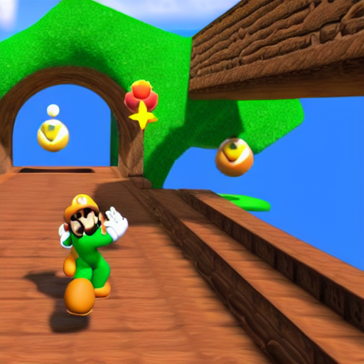 prompthunt: Super Mario 64 remake for the PlayStation 5 screenshot in 4k