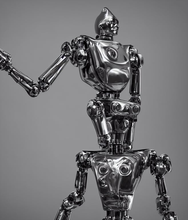 high quality presentation photo of a anubis-headed humanoid metal robot, full body, photography 4k f1.8 anamorphic bokeh 4k Canon Nikon