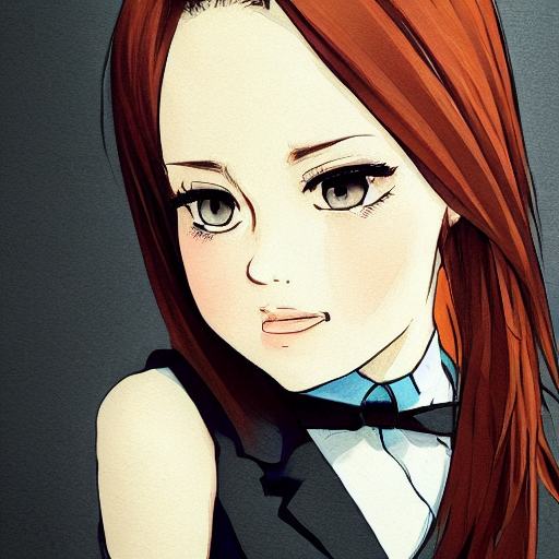 prompthunt woman in business suit, brown neat hair, animesque, pixiv