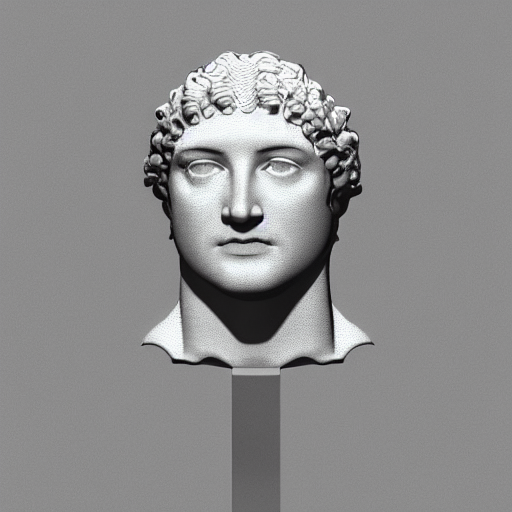 prompthunt a 3 d render of the head of david statue with a neon ring around the head, in the