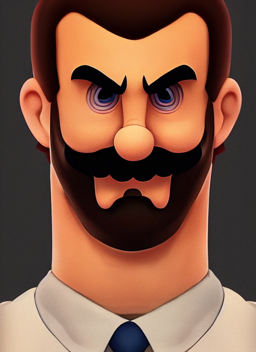 prompthunt gigachad luigi by ilya kuvshinov, super mario bros