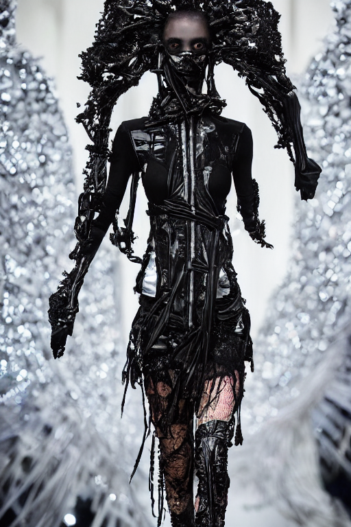 prompthunt: beautiful avant garde fashion look and clothes, we can see them  from feet to head, highly detailed and intricate, hypermaximalist,  techwear, luxury, elite, cinematic, designer fashion, Rick Owens, Yohji  Yamamoto, Y3