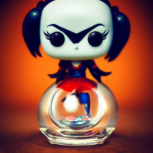 prompthunt: funko pop of harley quinn inside a crystal ball