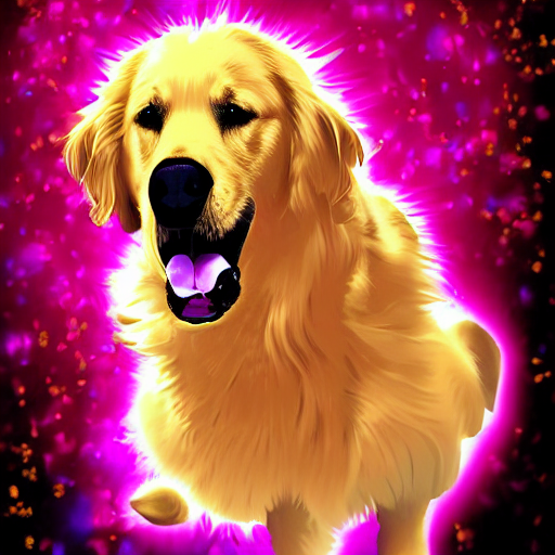 prompthunt: a DJ Golden Retriever playing at a nightclub, digital art