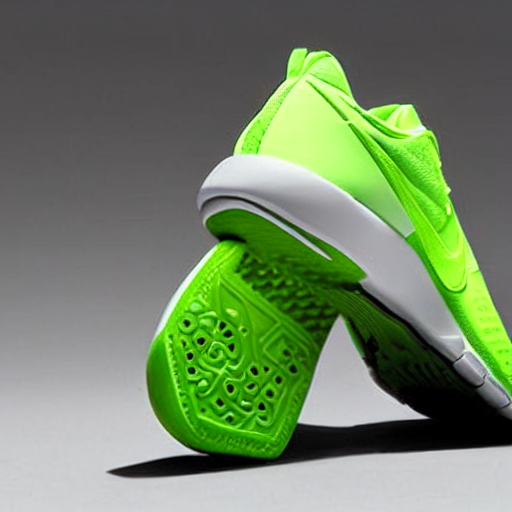 a neon green nike shoe, official product photo, Stable Diffusion
