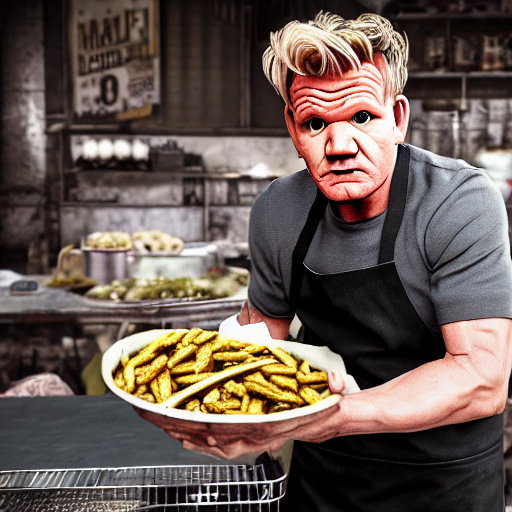 prompthunt gordon ramsay as street food vendor in fallout new vegas