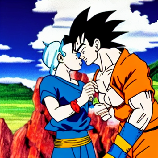 video footage of Goku kissing bulma