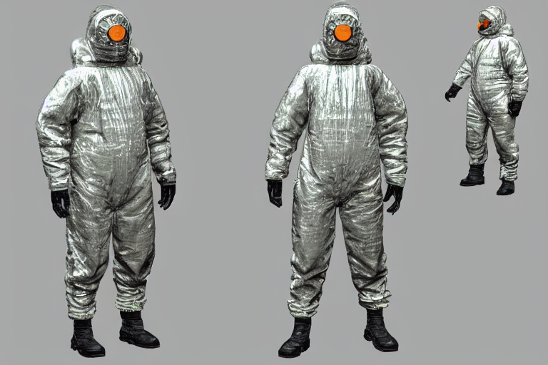 prompthunt: hazmat suit soldier, concept art, 3d model, art by Moebius