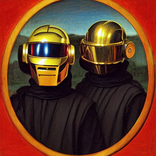 renaissance portrait of Daft Punk, masterpiece by Eugene de Blaas