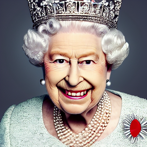 prompthunt: the queen of england grinning rudely and pointing her middle  finger, in a magazine cover photo. highly detailed hands