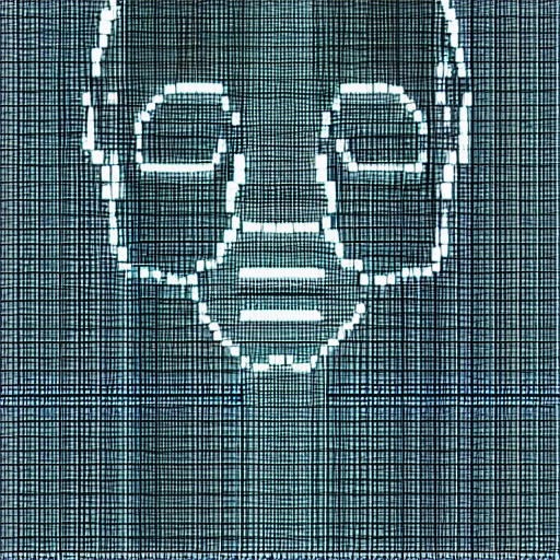 prompthunt: ascii art of an artificial robot made in the shape of a man,  human steel smooth face