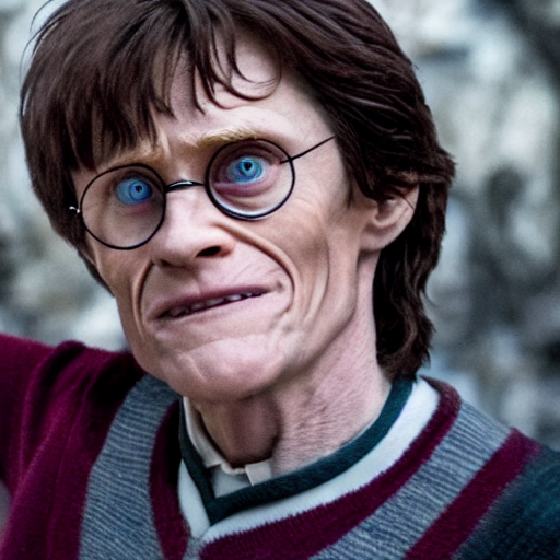 prompthunt: film still of williem dafoe as harry potter in the new