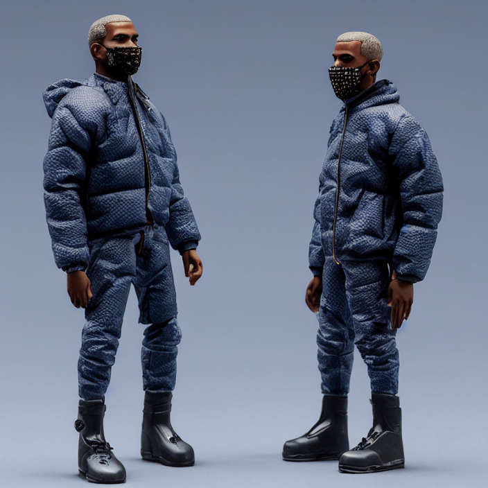 prompthunt: a action figure of kanye west using full face