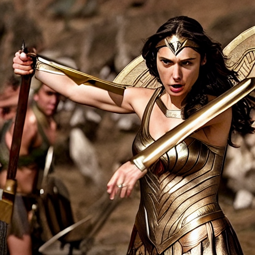 prompthunt: gal gadot as the greek goddess athena in battle, scene from  live action movie