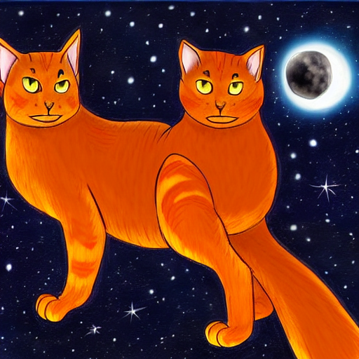 prompthunt: Firestar and Ravenpaw sitting next to each other