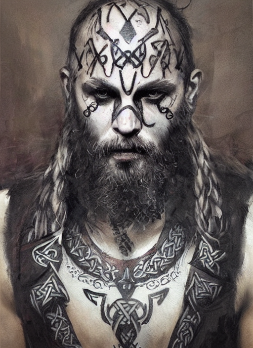 viking face drawings