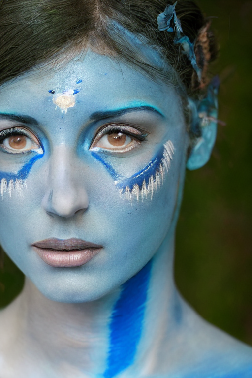 A Woman Wearing An Avatar Costume With Blue Face Paint Stock Photo, Picture  and Royalty Free Image. Image 8506353.