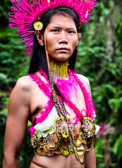 portrait of female amazon warrior wearing pink kebaya in bali, by charlotte grimm, natural light, detailed face, canon eos c 3 0 0, ƒ 1. 8, 3 5 mm, 8 k, medium - format print