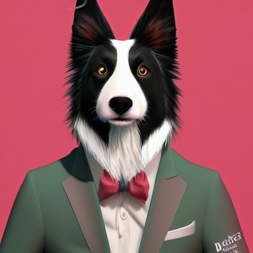 prompthunt: a portrait of a cute male anthro border collie wearing a suit.  fursona commission on furaffinity, disney, detailed, soft lighting,  rendered in octane, furry