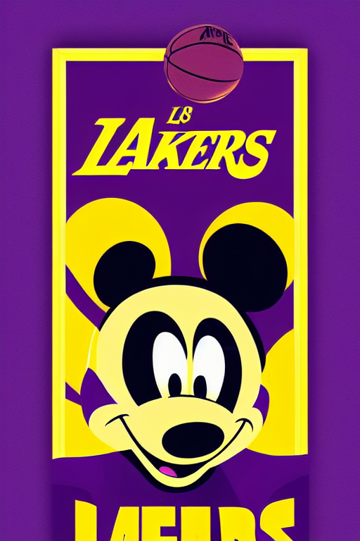 prompthunt: los angeles laker lebron james portrays mickey mouse as disney's  mascot, 8 0's movie poster, theatrical poster, vibrant fan art, digital  art, trending on artstation, minimalist