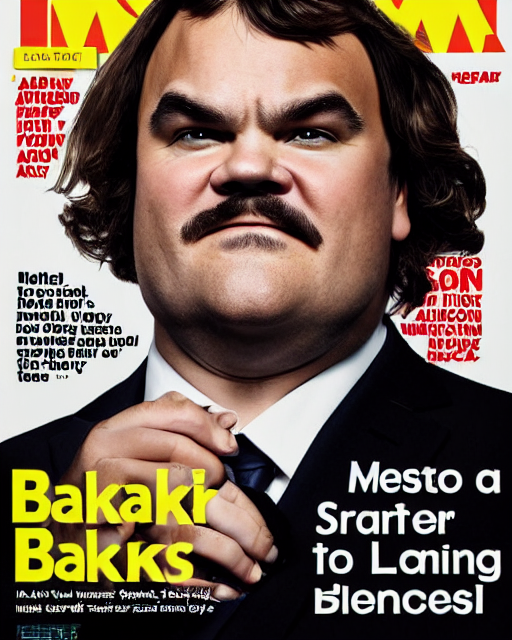 prompthunt: a magazine cover featuring Jack Black as sexiest man of the year