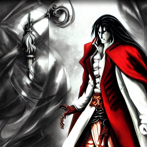 prompthunt Alucard, Castlevania Symphony of the night, full body