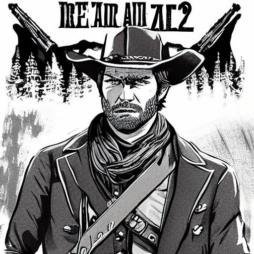 Arthur Morgan from Red Dead Redemption 2 drawn in the, Stable Diffusion, arthur  morgan icon 