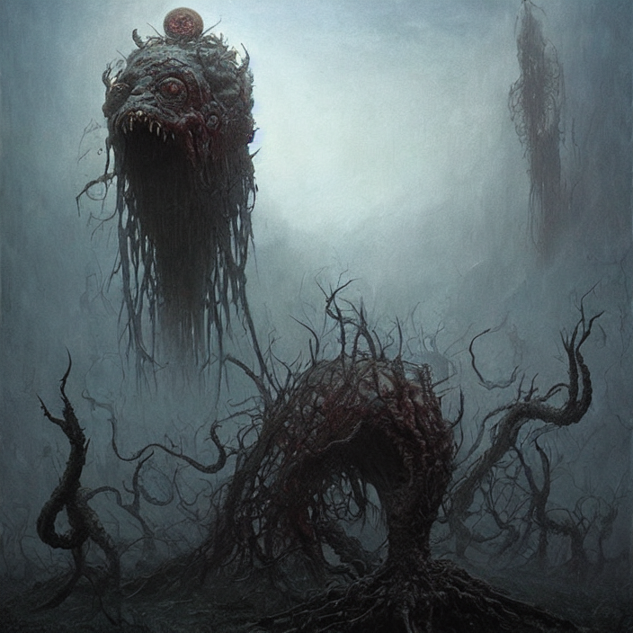 prompthunt: 4k eldritch horror monster, art by greg rutkowski, art by  zdzisław Beksiński