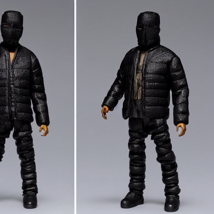 prompthunt: a action figure of kanye west using full face