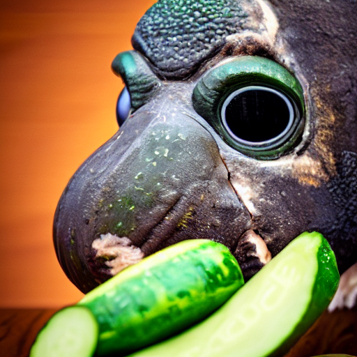 prompthunt: a photo a kappa a cucumber