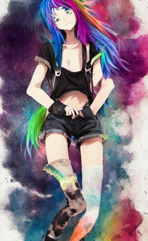 Rainbow Anime Hair