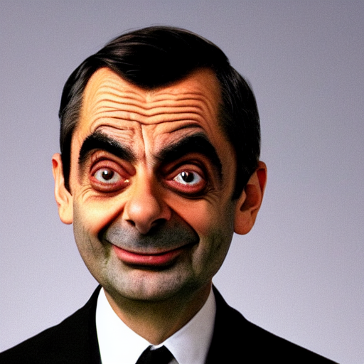 extremely zoomed-in photo of Mr. Bean's face